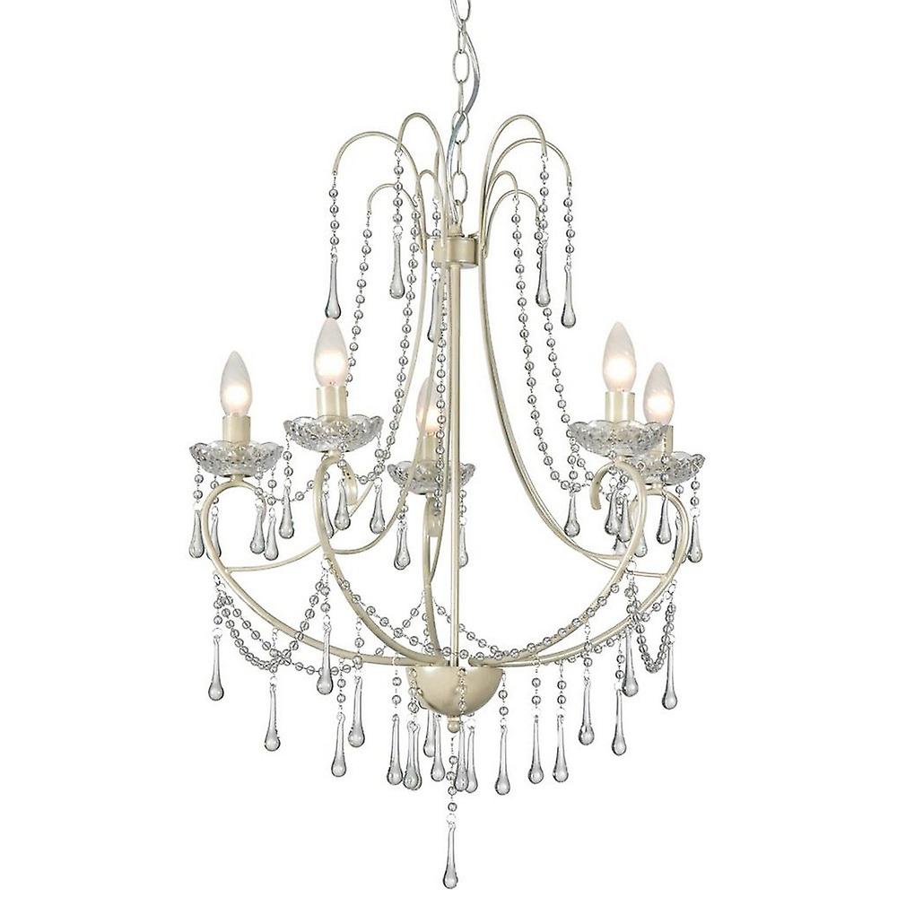Romance 5 Light Multi Arm Chandeliers Ivory