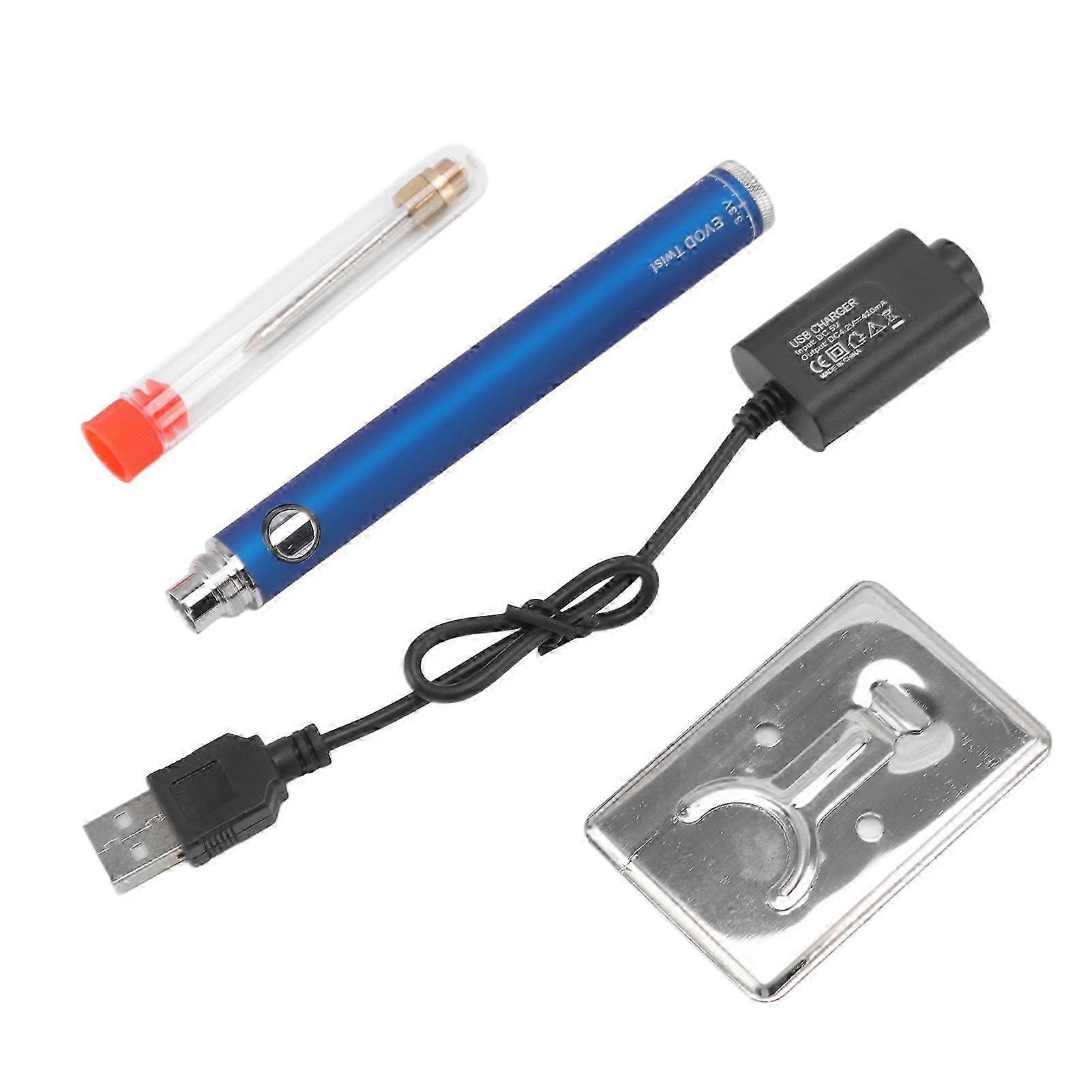 Wireless Charging Welding Pen Rechargeable Soldering Iron Tip Tool with 510 Interface Blue--style3837
