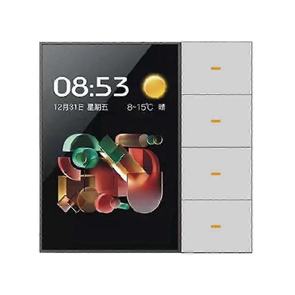 Tuya Zigbee 3.5 Inch Smart Wall Switch Touch Screen 4 Groups Switch B