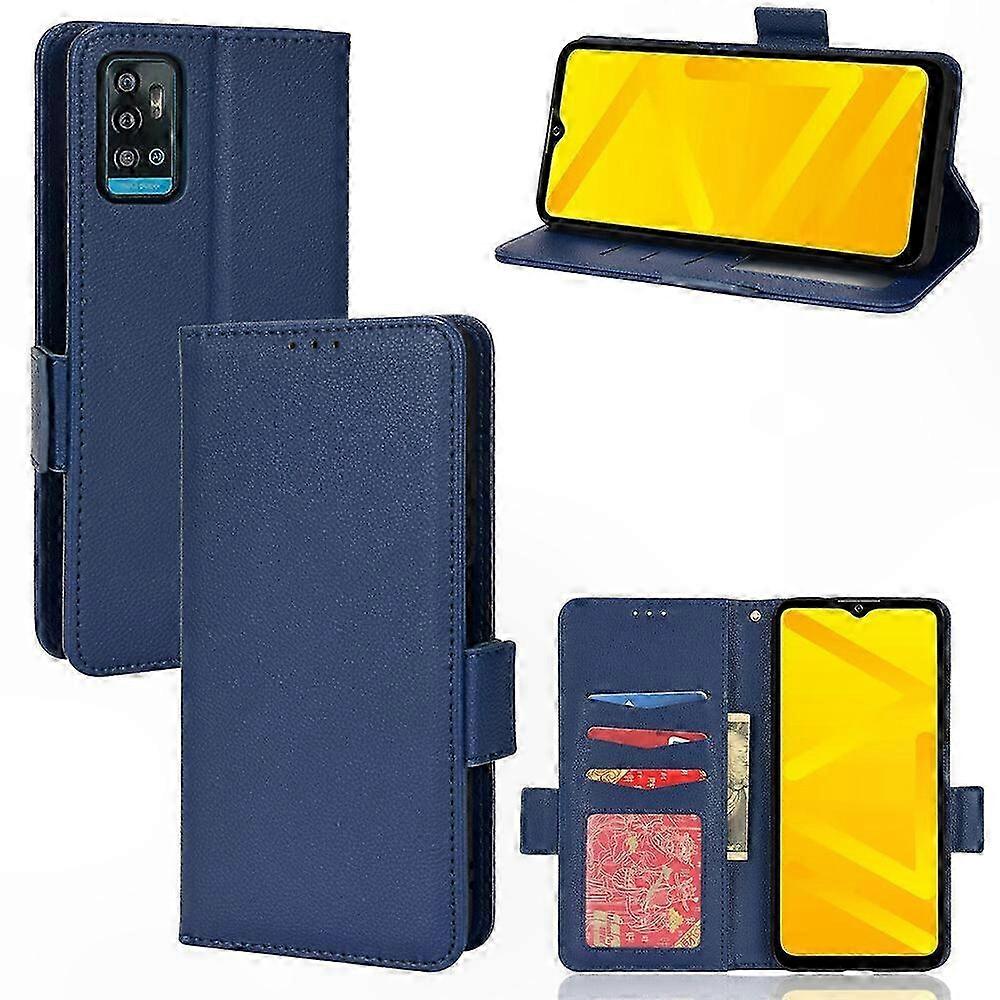 Leather Flip Wallet Case with Card Slots and Magnetic Closure for ZTE Blade A71