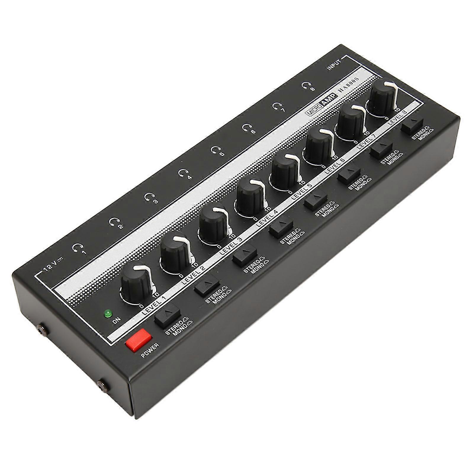 Professional 8-Channel Mini Stereo Headphone Amplifier US Plug