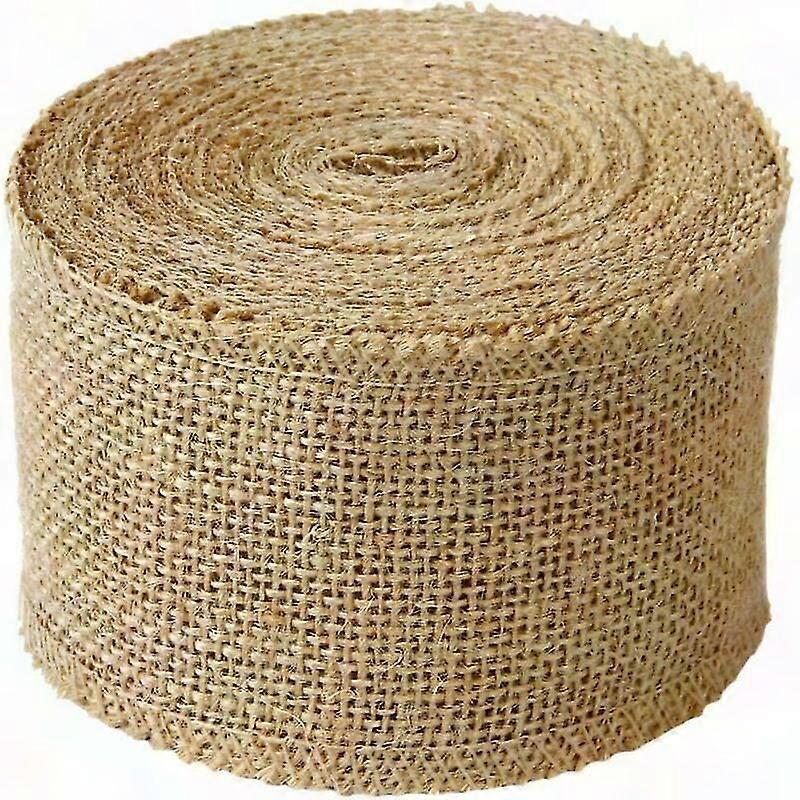 8cm Wide Burlap Fabric Roll - 10M Rustic Jute Ribbon for DIY Crafts & Decorations
