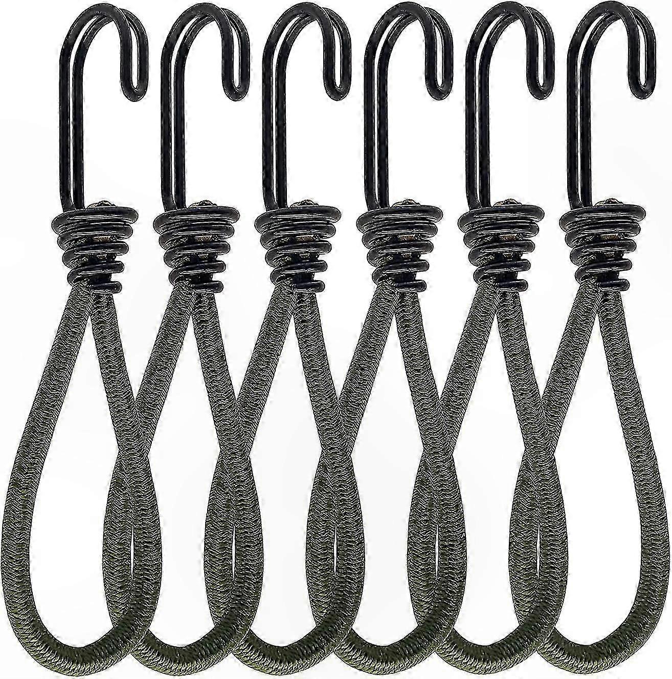 6-Pack Heavy Duty Bungee Cords with Hooks, Durable Stretchable Straps for Cargo Securing, Storage, and Outdoor Activities