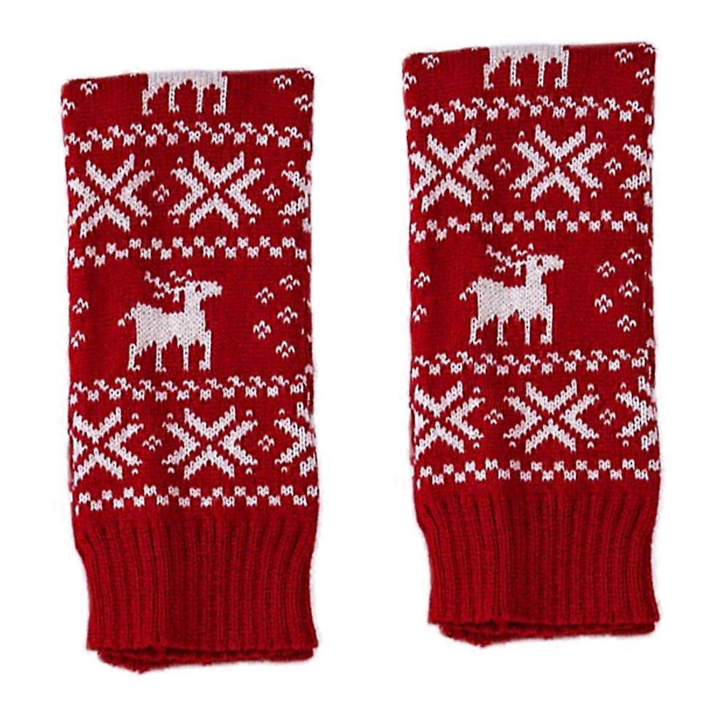 Christmas Themed Footless Design Thigh High Socks For Girls In Red For Winter Fashion 1 Pair