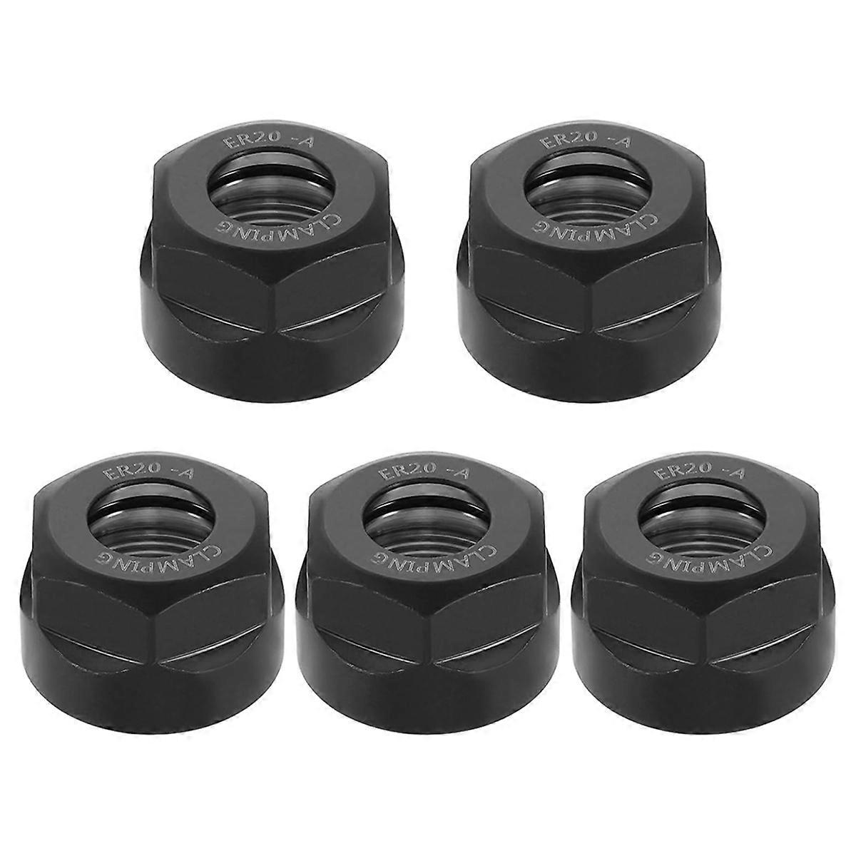 5pcs Clamping Collet Clamping Nuts for CNC Milling Chuck Holder Lathe, ER20A(M25)