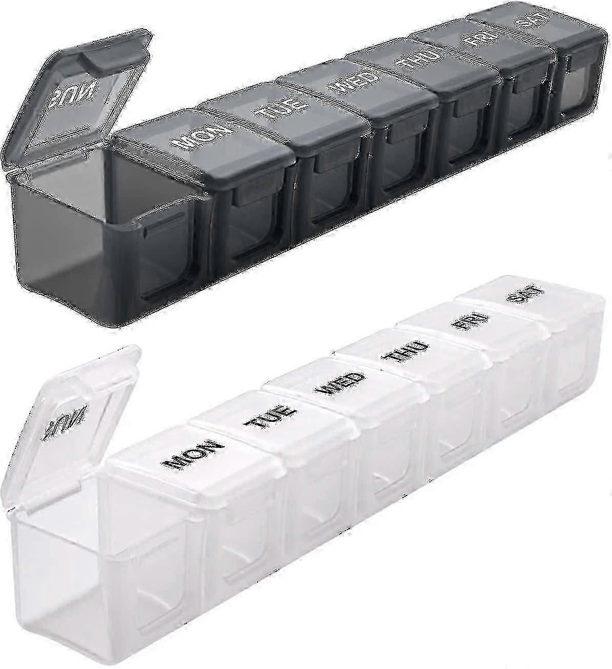 Extra Large Weekly Pill Organizer 2 Pcs, Sukuos Xl Daily Pill Cases