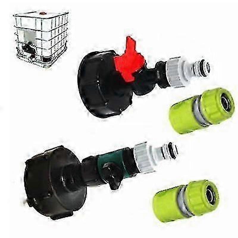 IBC tank 1000 litre with S60x6 adapter valve and 3/4 faucet