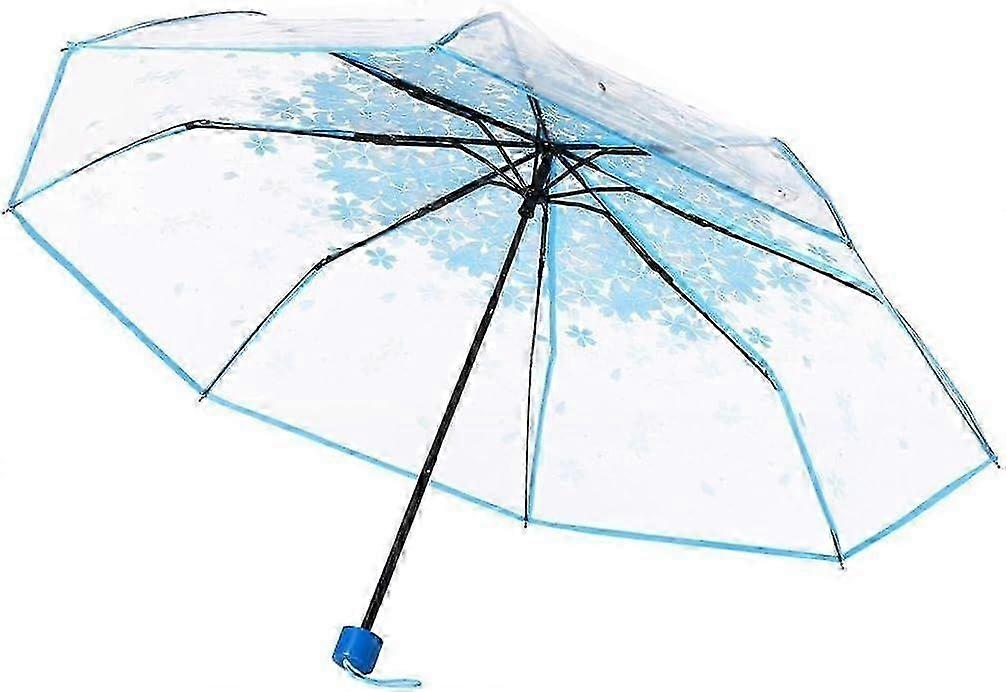 Cherry Blossom Transparent Folding Travel Umbrella
