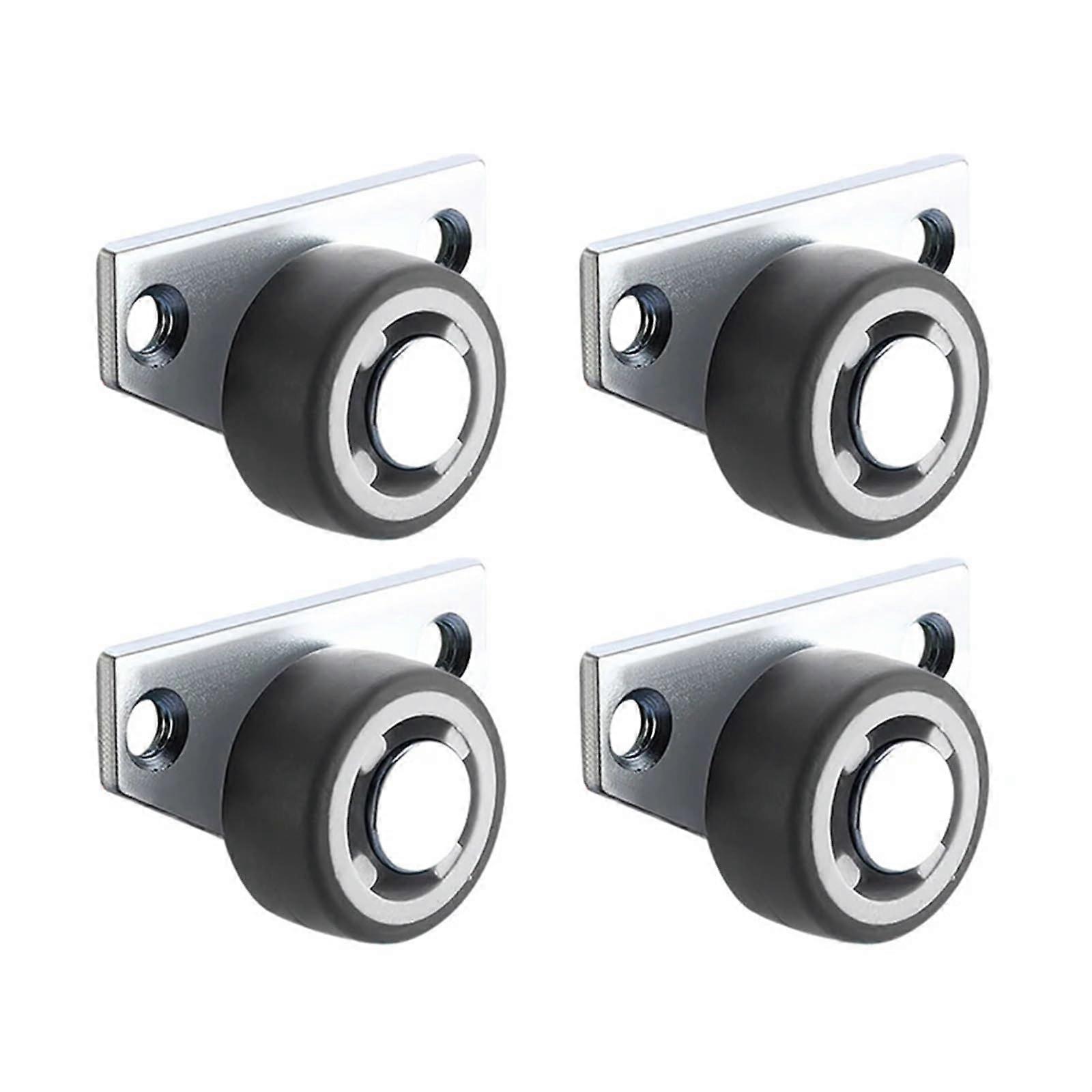 SideMounted Casters 4Pcs Silent Rubber Wheels For Furniture, Drawer, Kitchen Cabinet, Table, 20kg Load Capacity Type 1