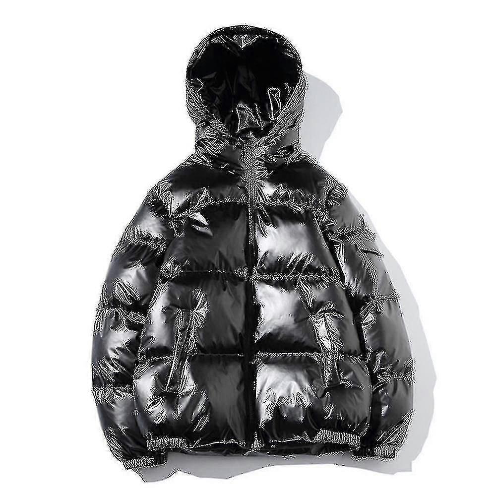 Dunjacka Full Zip Tjock Huva Bomull Vintervarm jacka för män