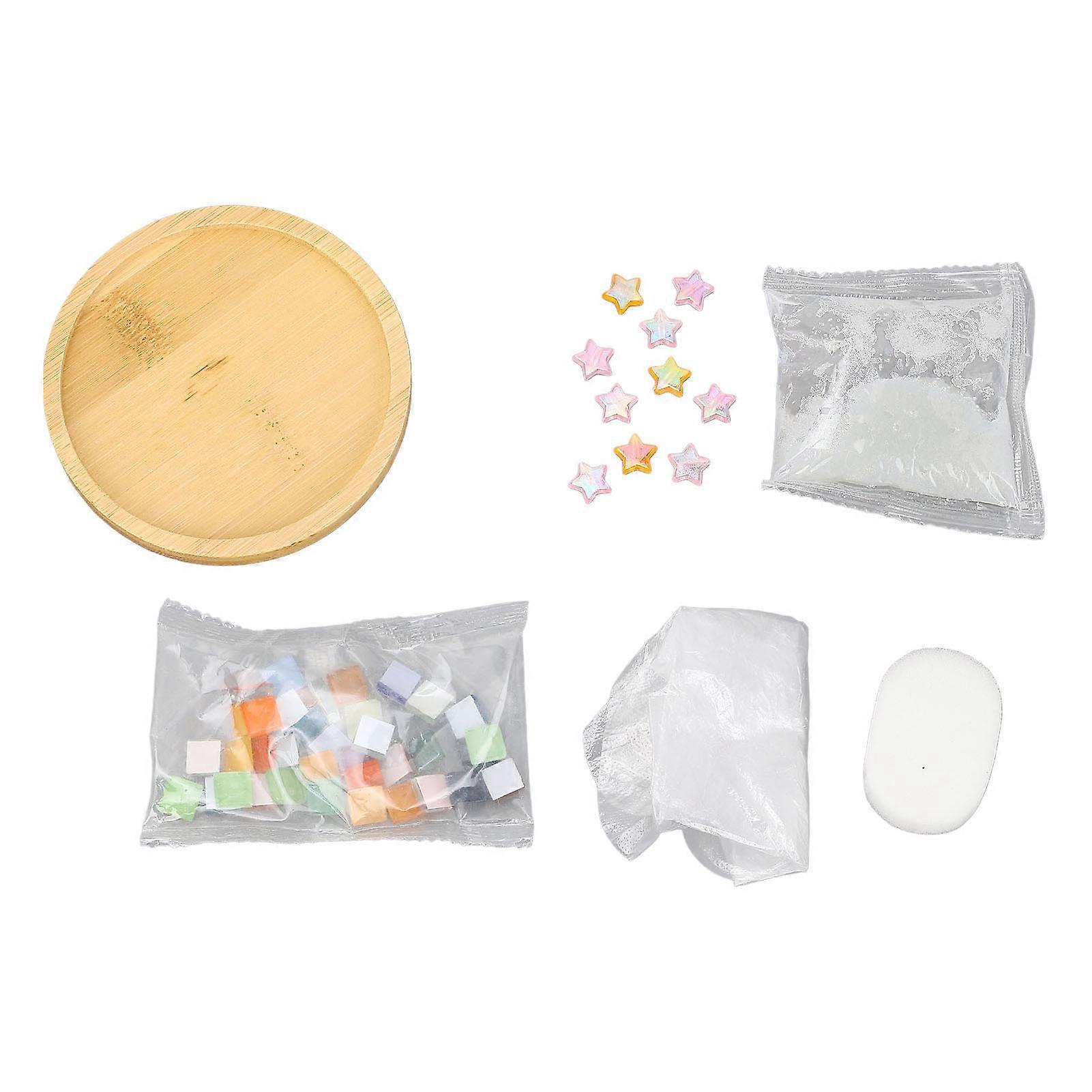 Handmade Mosaic Coaster Making Kit Bamboo Sponge Light Brown Craft