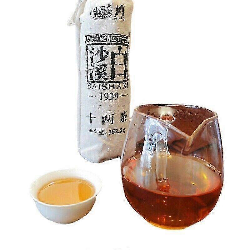 2025 362.5g Baishaxi Shi Liang Cha Hua Juan Thé Noir Noir Dans Panier En Bambou Hei Cha