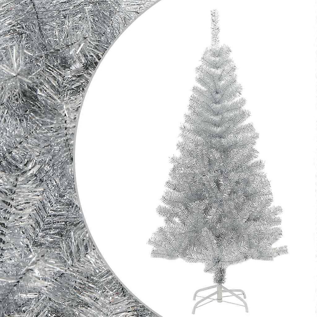 Artificial Christmas tree with stand, silver, 150 cm, PET