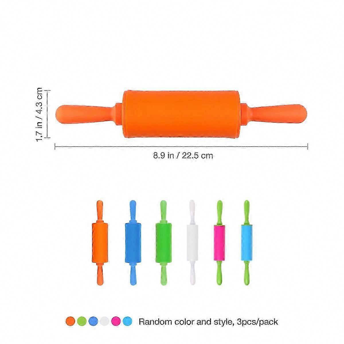 STOBOK 3pcs Kids DIY Ultra Light Clay Rolling Pin Set, Smart Dough Extruder Tools Kit for Children (Random Colors)