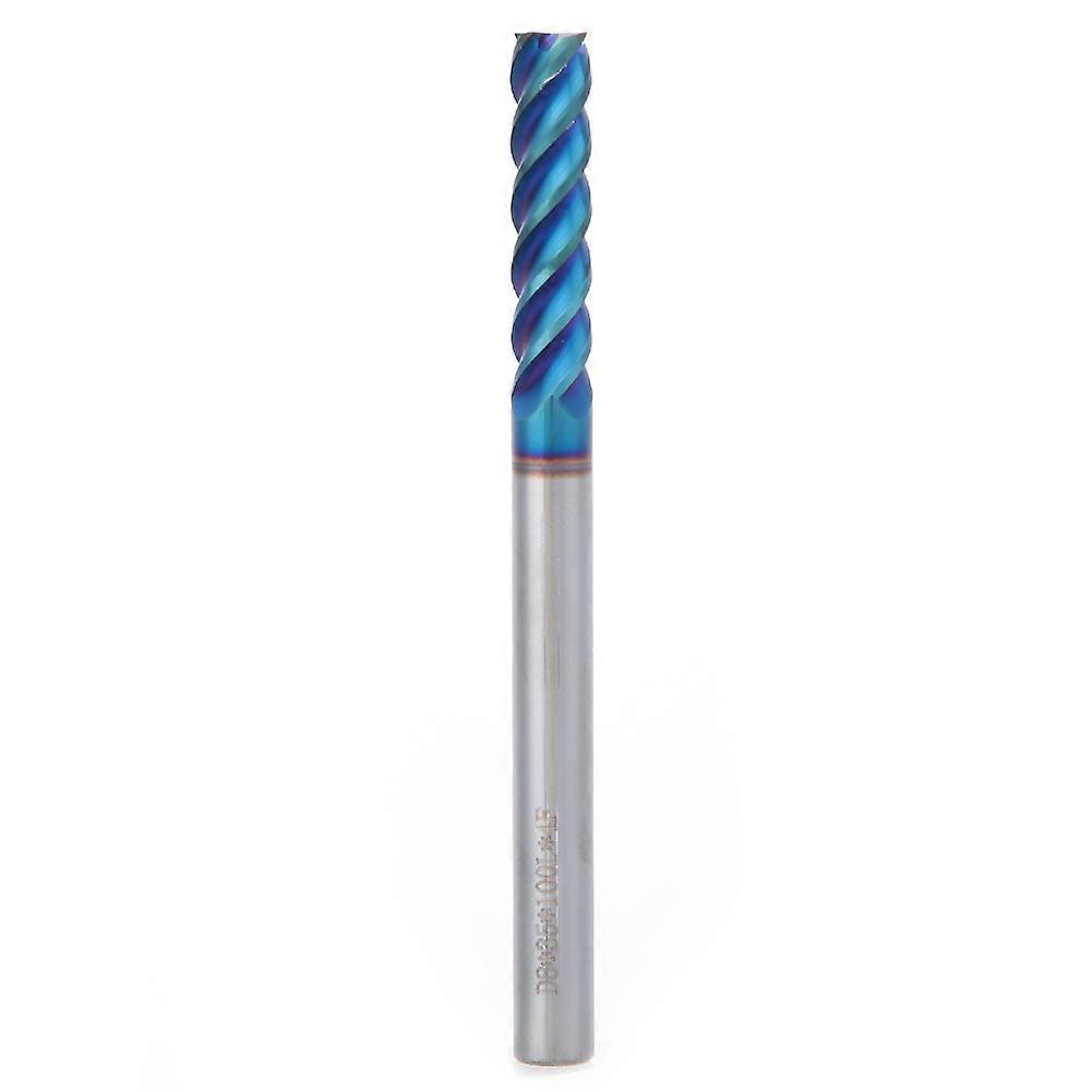 Fraise CNC plate à 4 cannelures avec revêtement NanO HRC65°, diamètre de lame : 8 mm (8 x 35 x 8 x 100 L)