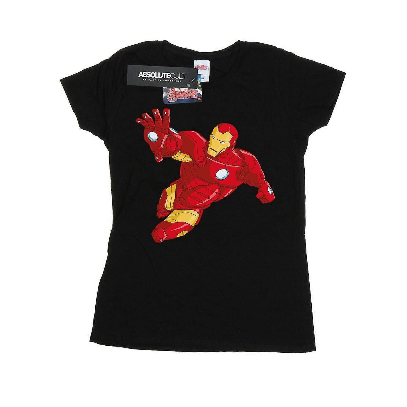 Marvel Mujer/Mujer Iron Man Camiseta Simple de Algodón