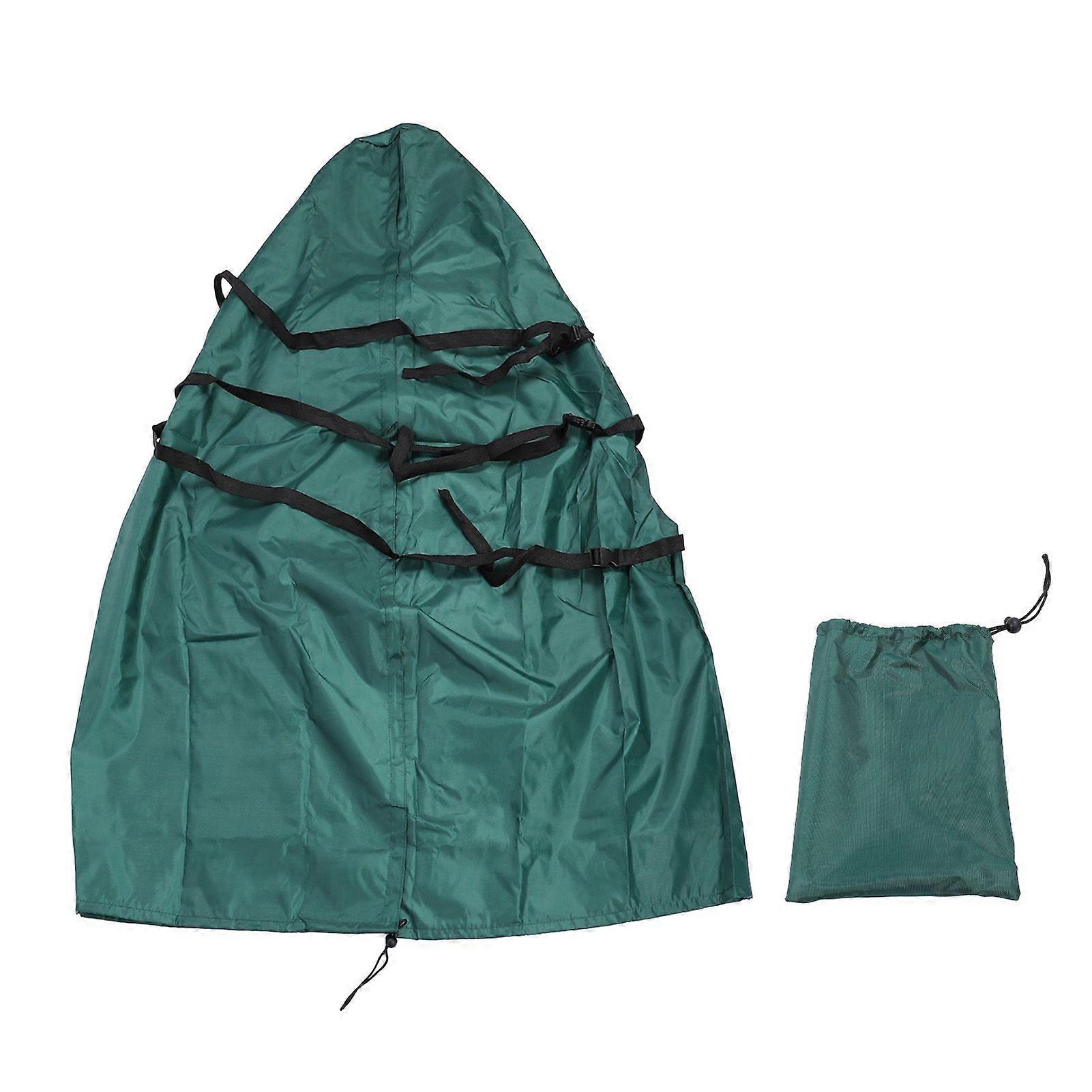 Xmas Tree Storage Bag Multi Function Windproof Rainproof Sunscreen 420D Cloth Outdoor Upright Artificial Tree Dust Cover Dark Green 34x75inches