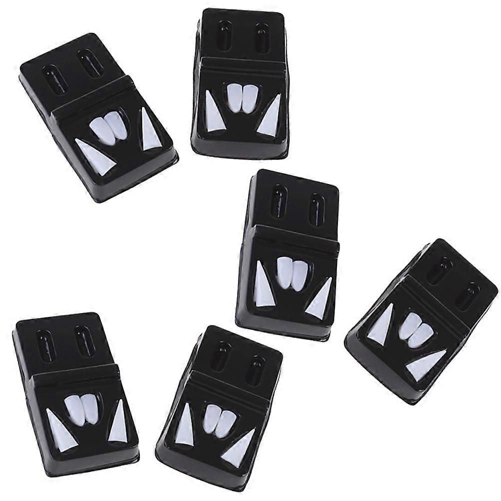White Bloodsucker Fangs for Decoration 4Pcs Plastic Dentures Props Set