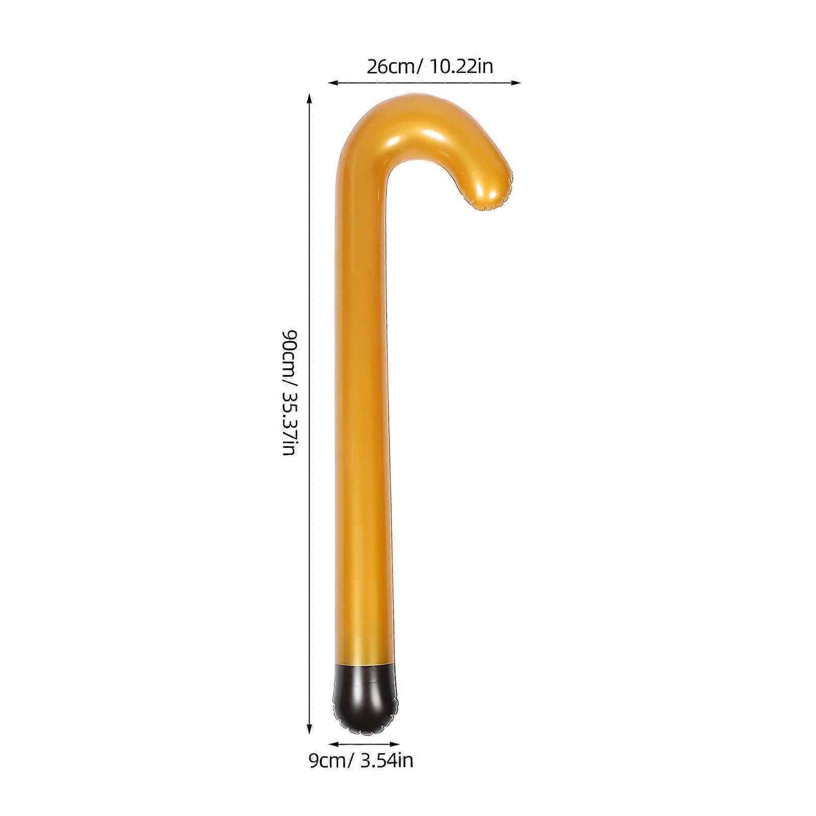 Golden Inflatable Cane Toy PVC Walking Stick Used As Party Favor 3Pcs Set