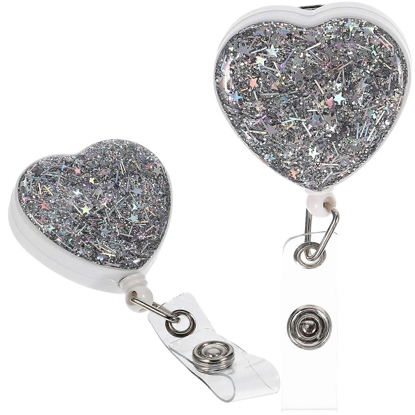 Practical Badge Holders Heart-Shaped Cards Clips for Daily Use 10Pcs