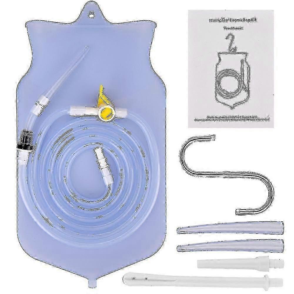 2l Non-toxic Enema Bucket Kit For Colon Cleansing Reusable Medical Grade Silicone Tubing Detox Enema Kit With 4 Nozzle_happyshop