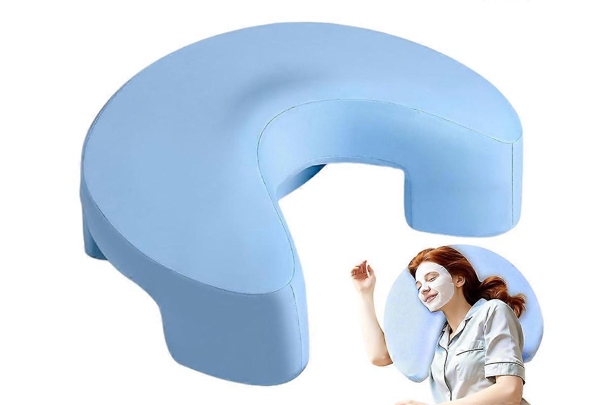 Ergonomic Side Sleeper Pillow with Arm Hole for Neck and Shoulder Support-Blue