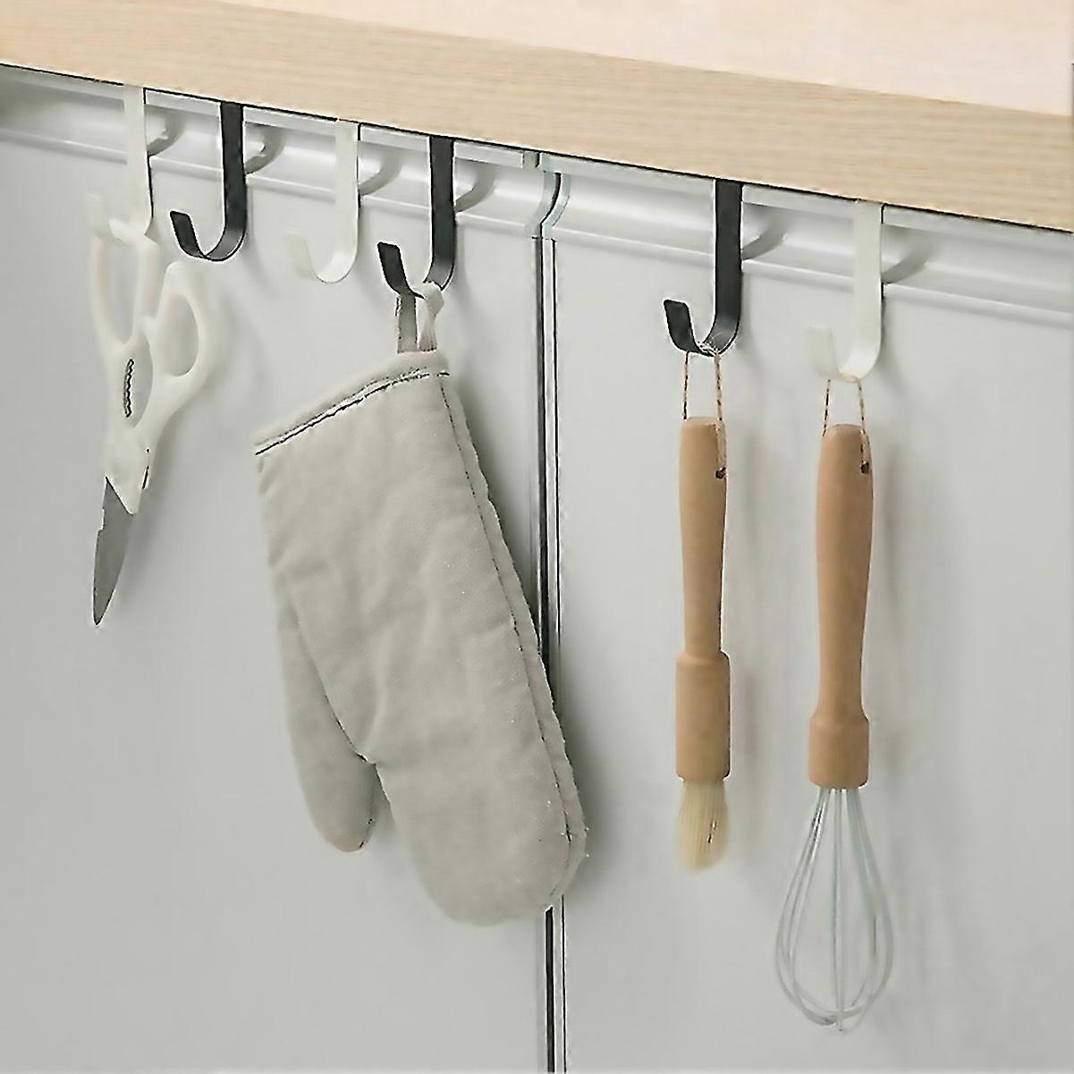For Multipurpose Hooks Kitchen Cabinet Door Back Hanging Rack Hook Black