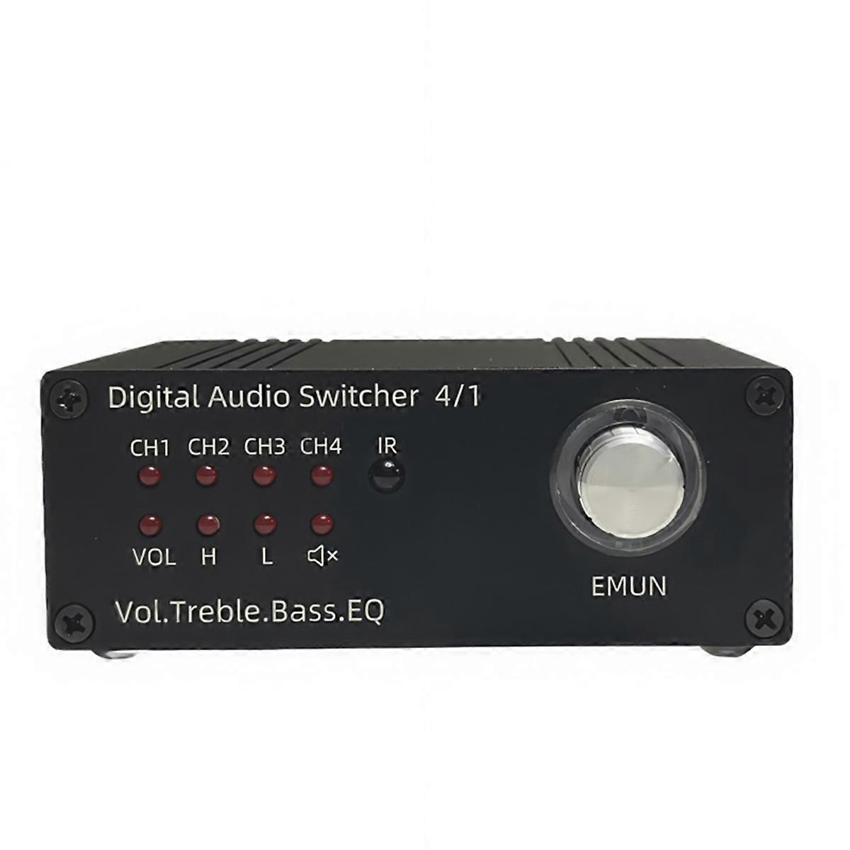4-in-1 Stereo Audio Switcher Supports Volume Adjustment