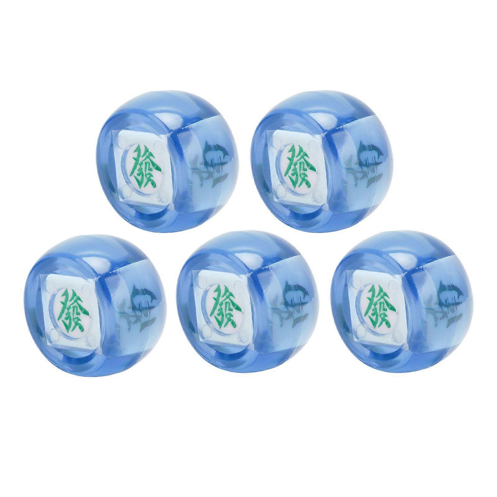 5Pcs Mahjong Wind Direction Dice East South West North Sphere Entertainment Game Dice Transparent Blue