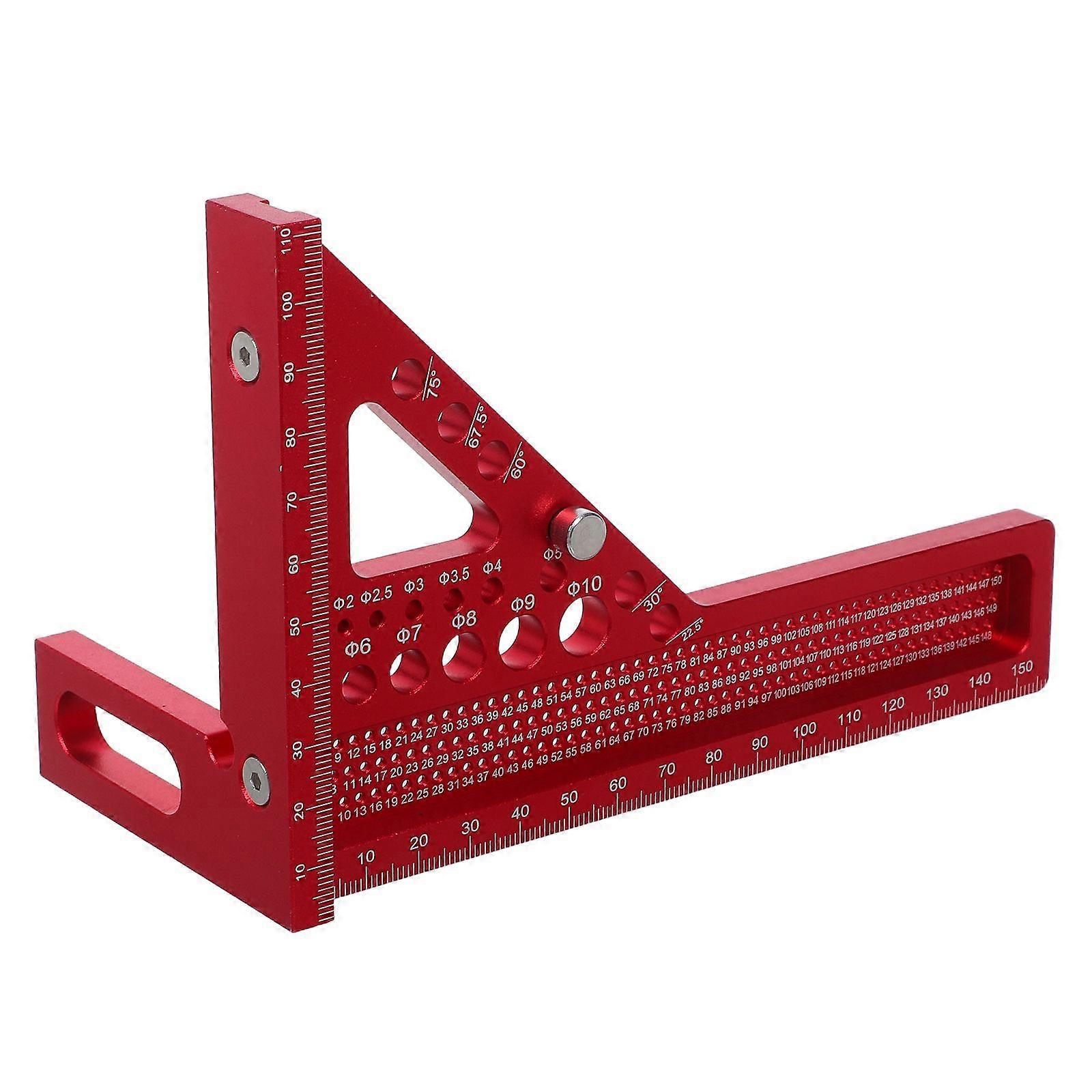 3D Multi-angle Measuring Square Ruler - High Precision Hole Scribing Woodworking Tools 0-90 Degree Aluminum Alloy Carpenter Square Wood Working Tools