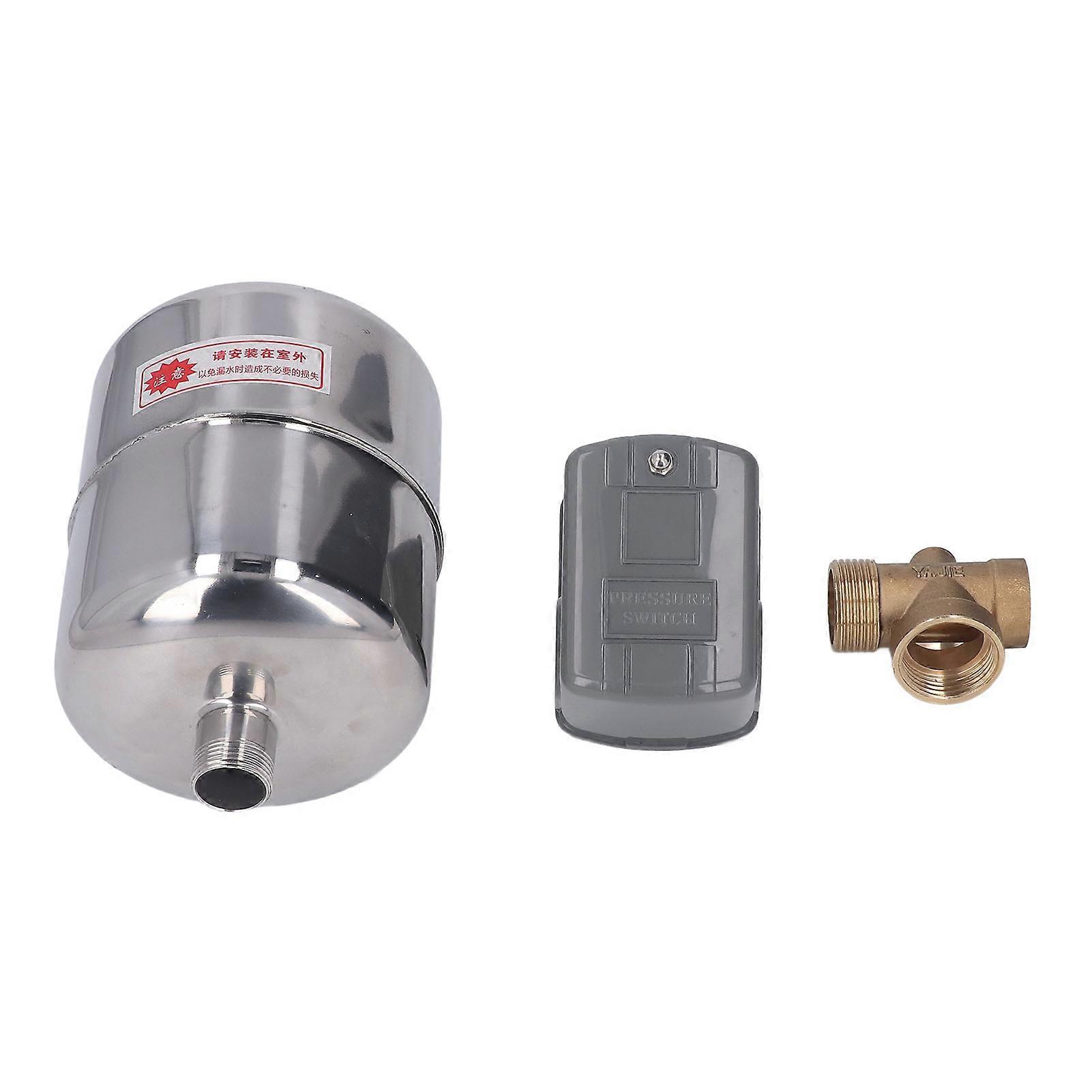 Interrupteur de contrôle de pression de pompe à eau, réservoir de pression en acier inoxydable, kit de clapet anti-retour en cuivre 110 V-230 V