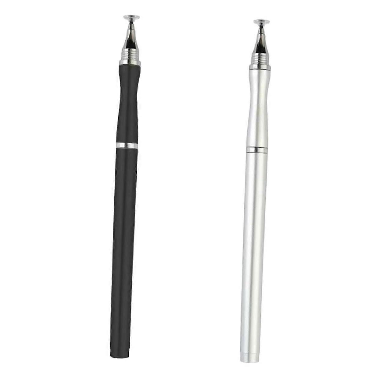 Capacitive Stylus Pen 2Pack For Touch Screens Ergonomic Writing Tool For Tablets And Smartphones Black White