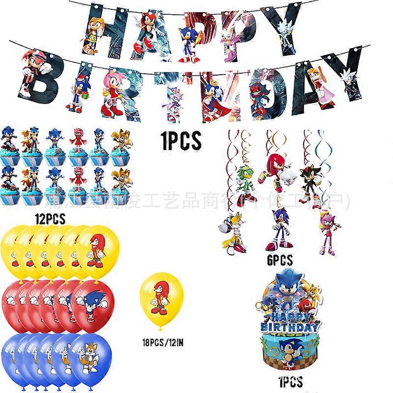 Sonic themed children's birthday party decorations