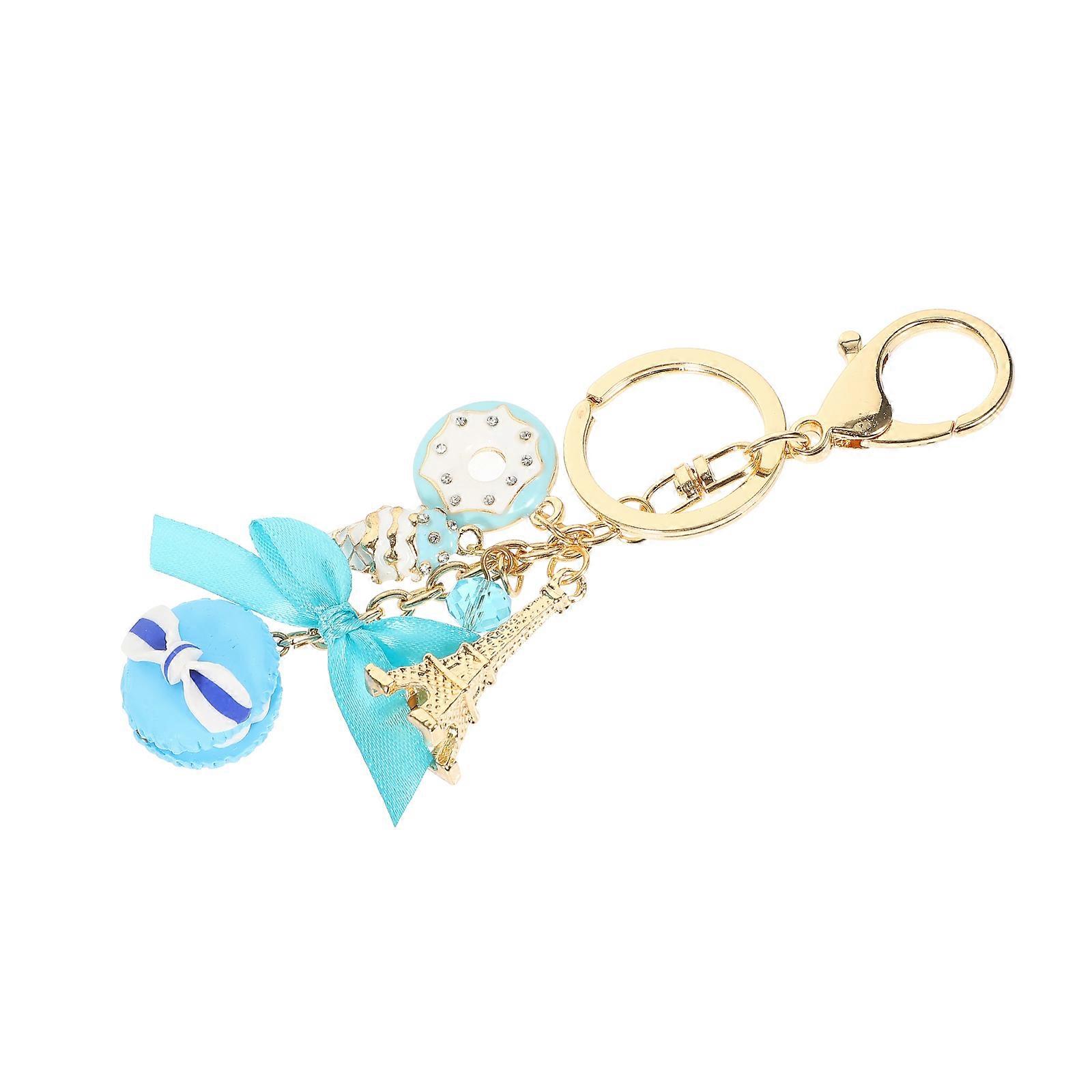 Metal Resin Dessert Design Keychain with Adorable Cake Elements