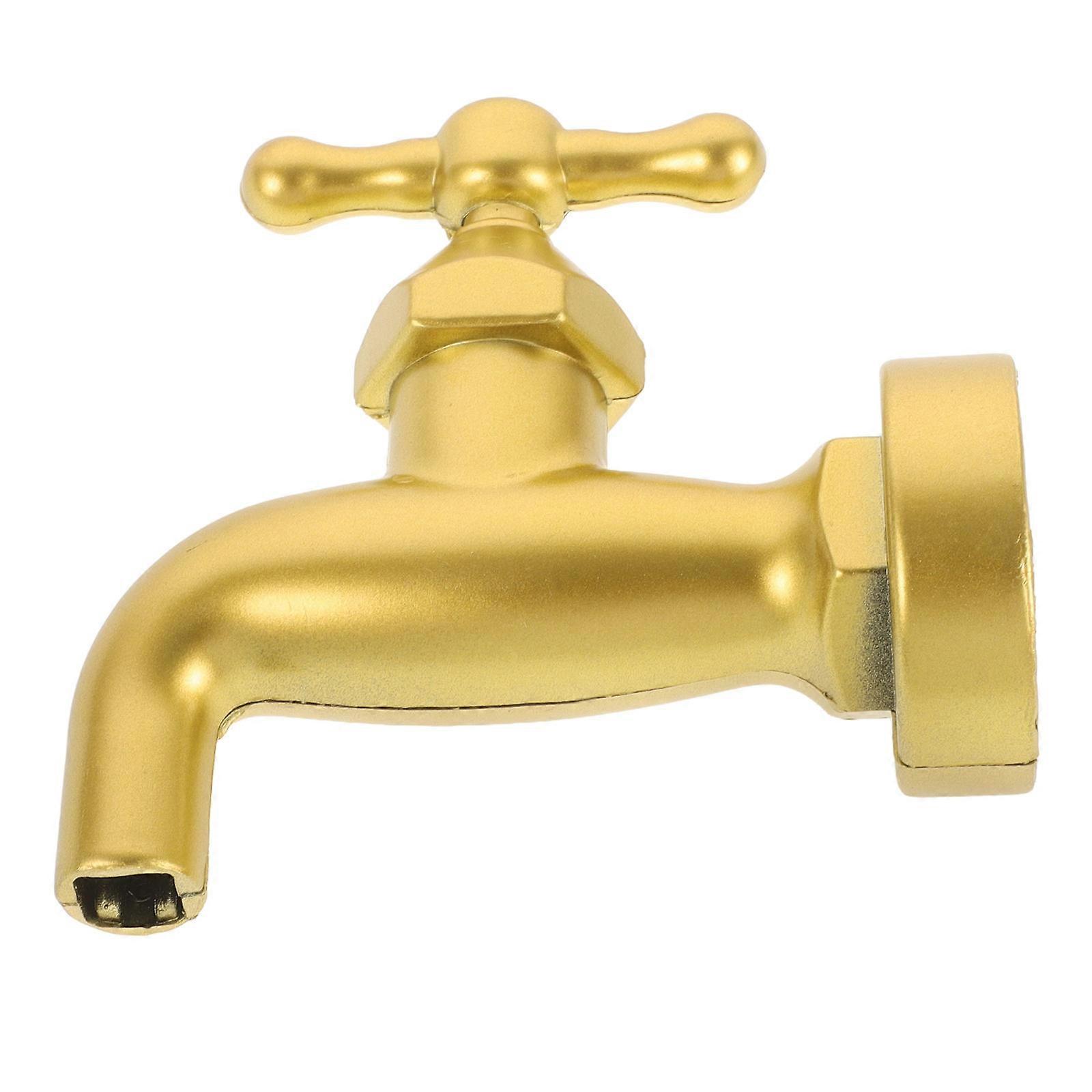 Golden Faucet Fountain 3Pcs Yard Garden Decor Accessories DIY Fountain Lucky Charm with Invisible Faucet Design