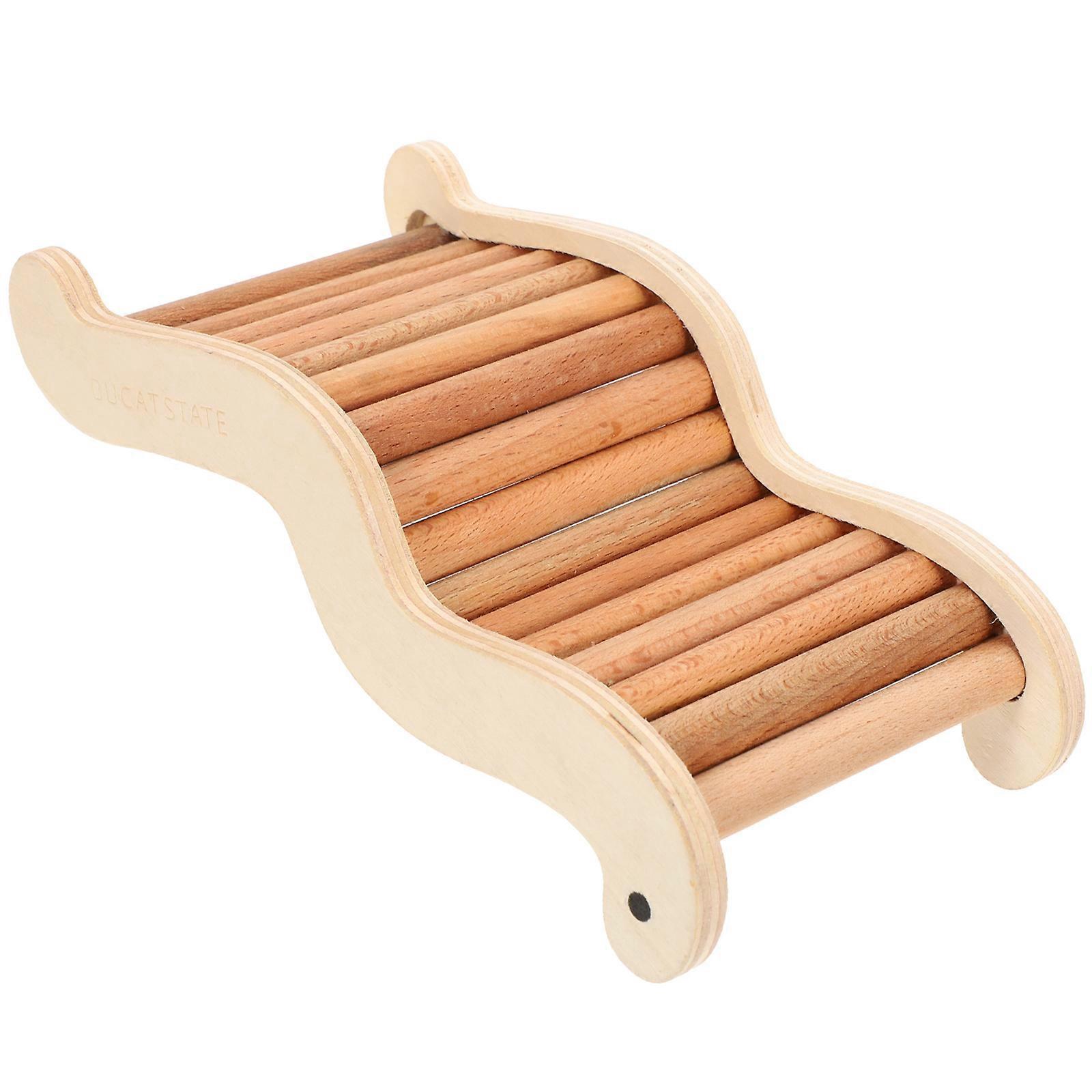 Premium Wood Hamster Ladder 20.5X10.8X5CM Suitable For Hamsters Mice Parrots Promoting Fun And Decompression 4Pcs