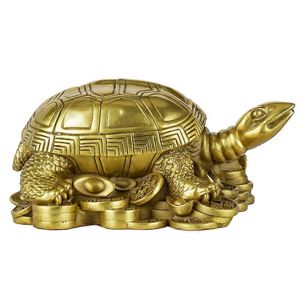 Decorative Tortoise Artware Brass for Feng Shui Adornment 2Pcs