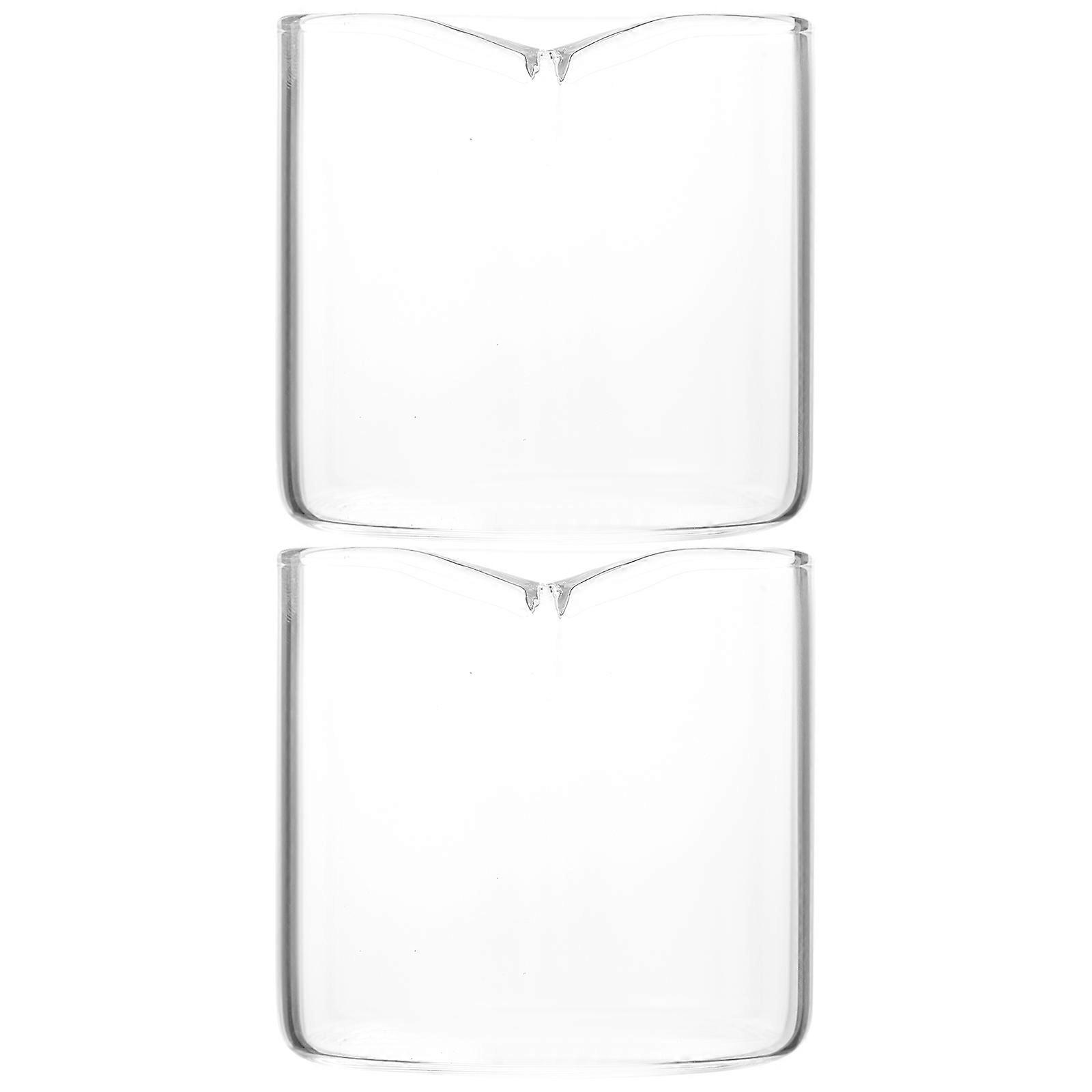 Transparent Glass Milk Pitchers for Milk Use 4Pcs Small Cups