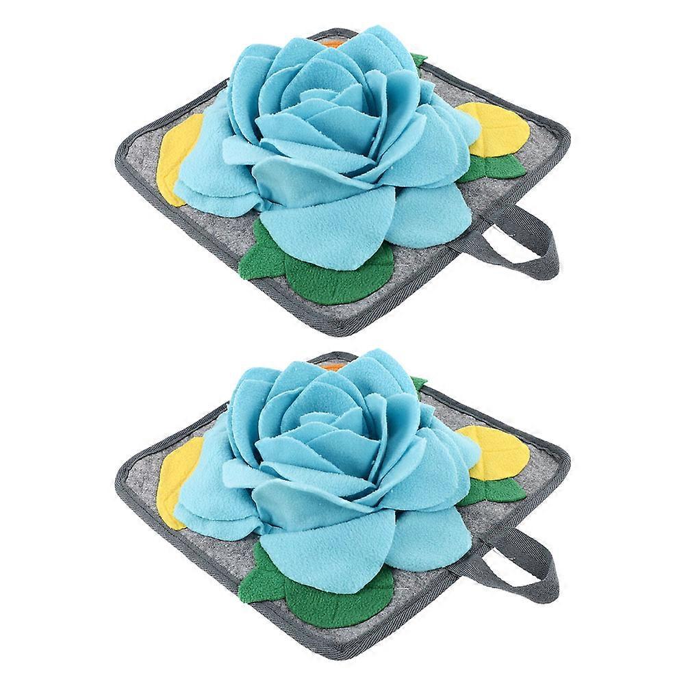 Guinea Pig Snuffle Mats 4Pcs Square Indoor 30x30x3cm Blue Anti-Choke Mats For Rabbit