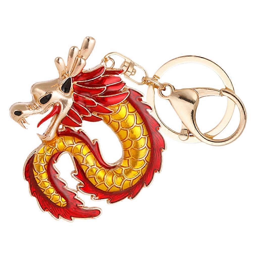 Decorative Dragon Keychain Cartoon Dragon Modeling Metal Keychain 4Pcs Set