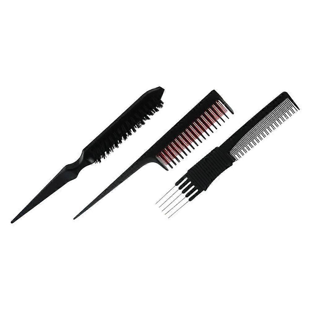 Hair Styling Comb Set Black Multi-Style Combs 3Pcs Salon Hair Tools