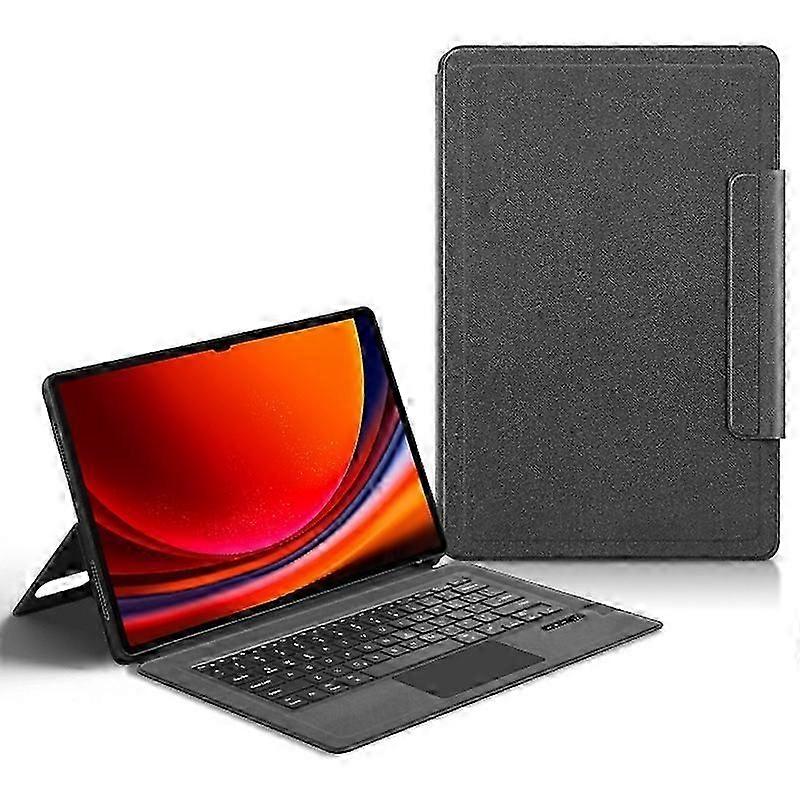 For Samsung Galaxy Tab S9 Ultra Leather Case+Touchpad Bluetooth Keyboard with Backlit