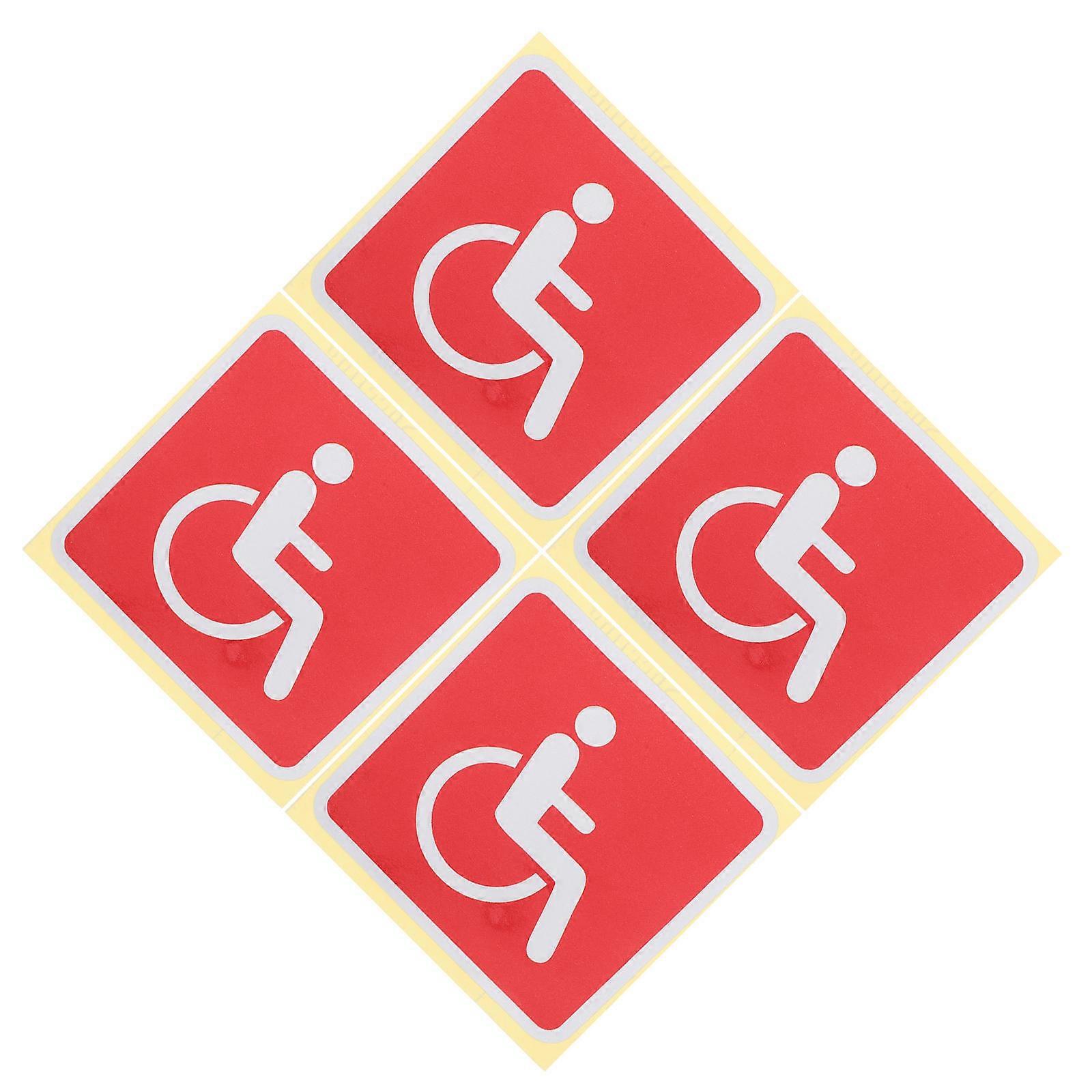 Wheelchair Identification Stickers Handicap Decals for Disabled Users 4Pcs Set