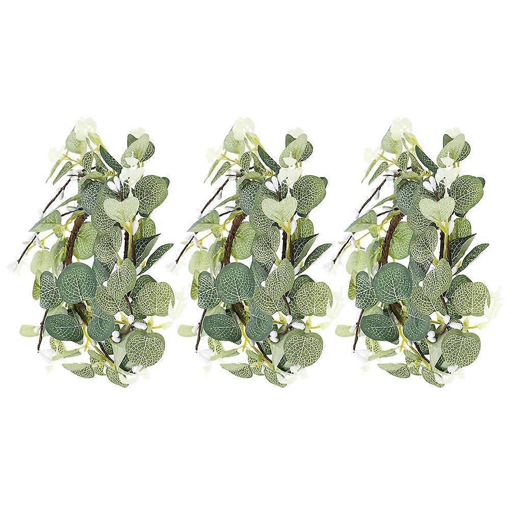 Artificial Eucalyptus Candle Wreaths Rings for Decoration 12Pcs Set