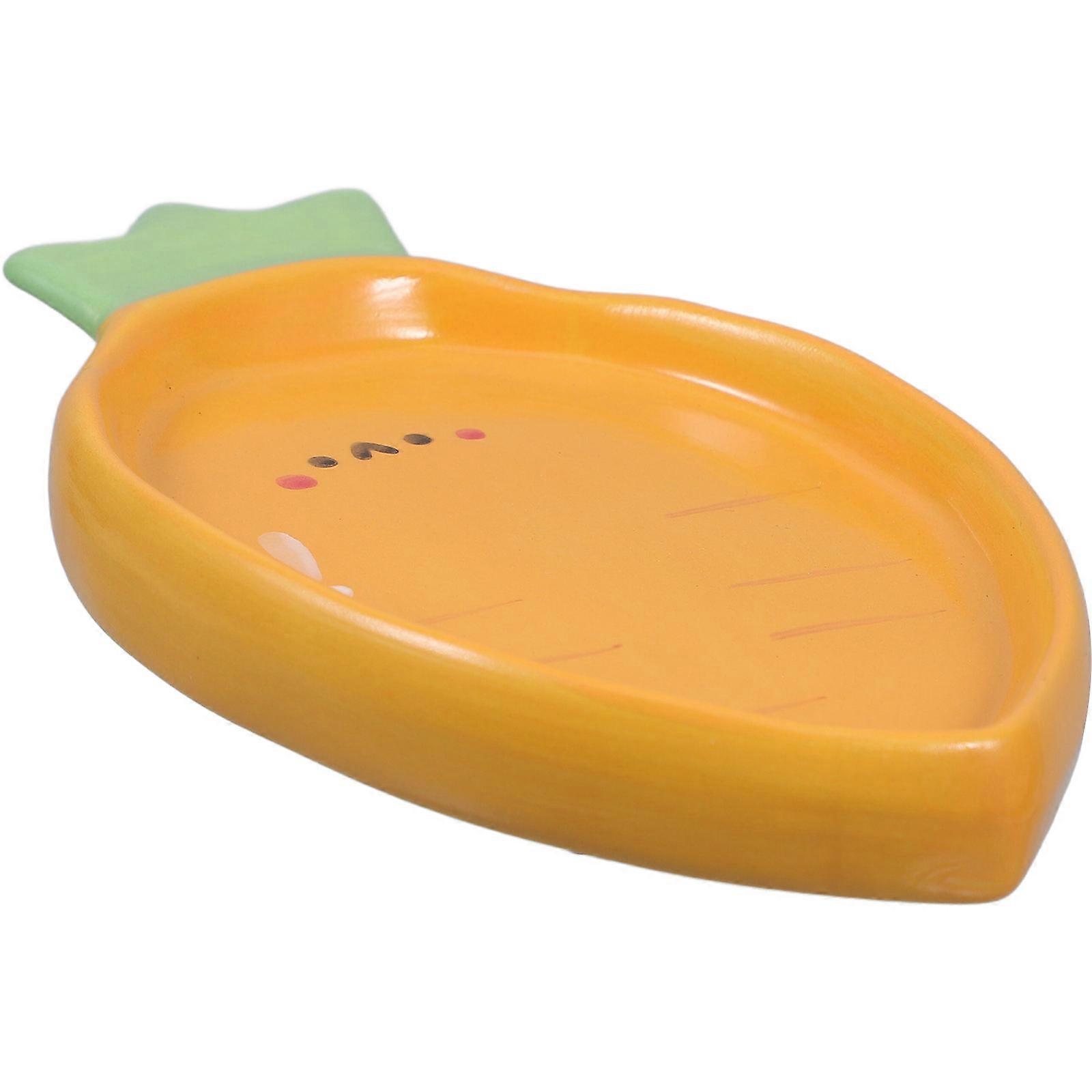 Orange Ceramic Fruit Plate Appetizer Plate for Kitchen Use 1 Piece