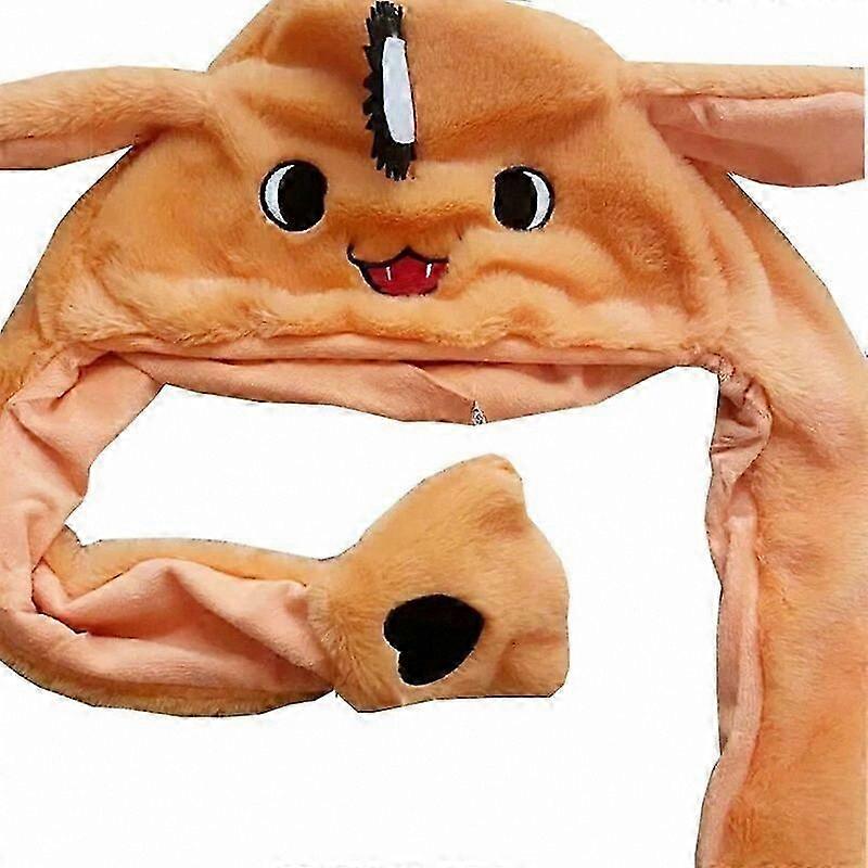Plush Anime Character Hat with Movable Ears for Cosplay, Halloween, Christmas, and Carnival Party Accessory