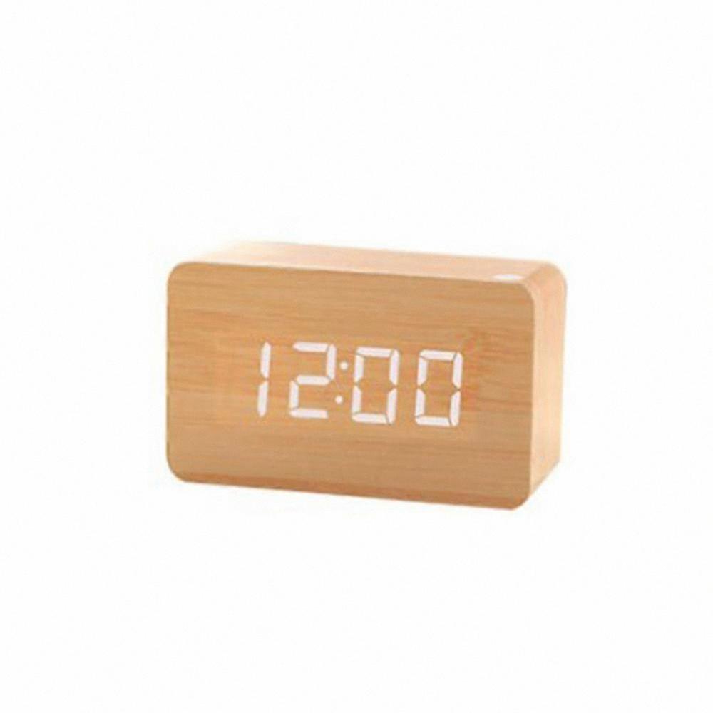 Smart LED Alarm Clock with Date and Temperature Display, 3 Brightness Levels, Voice Control, Dual Display Modes