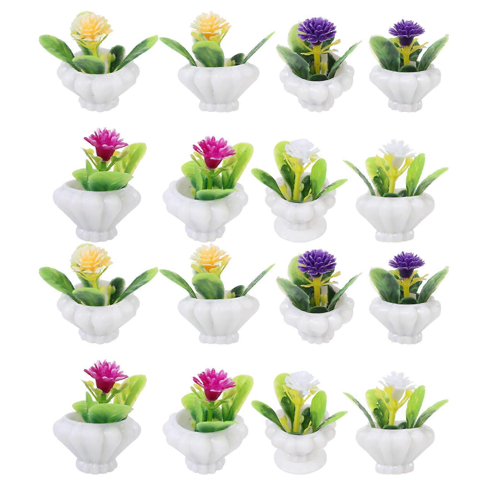 Miniature Potted Plant Plastic Bonsai Model for 64Pcs Display