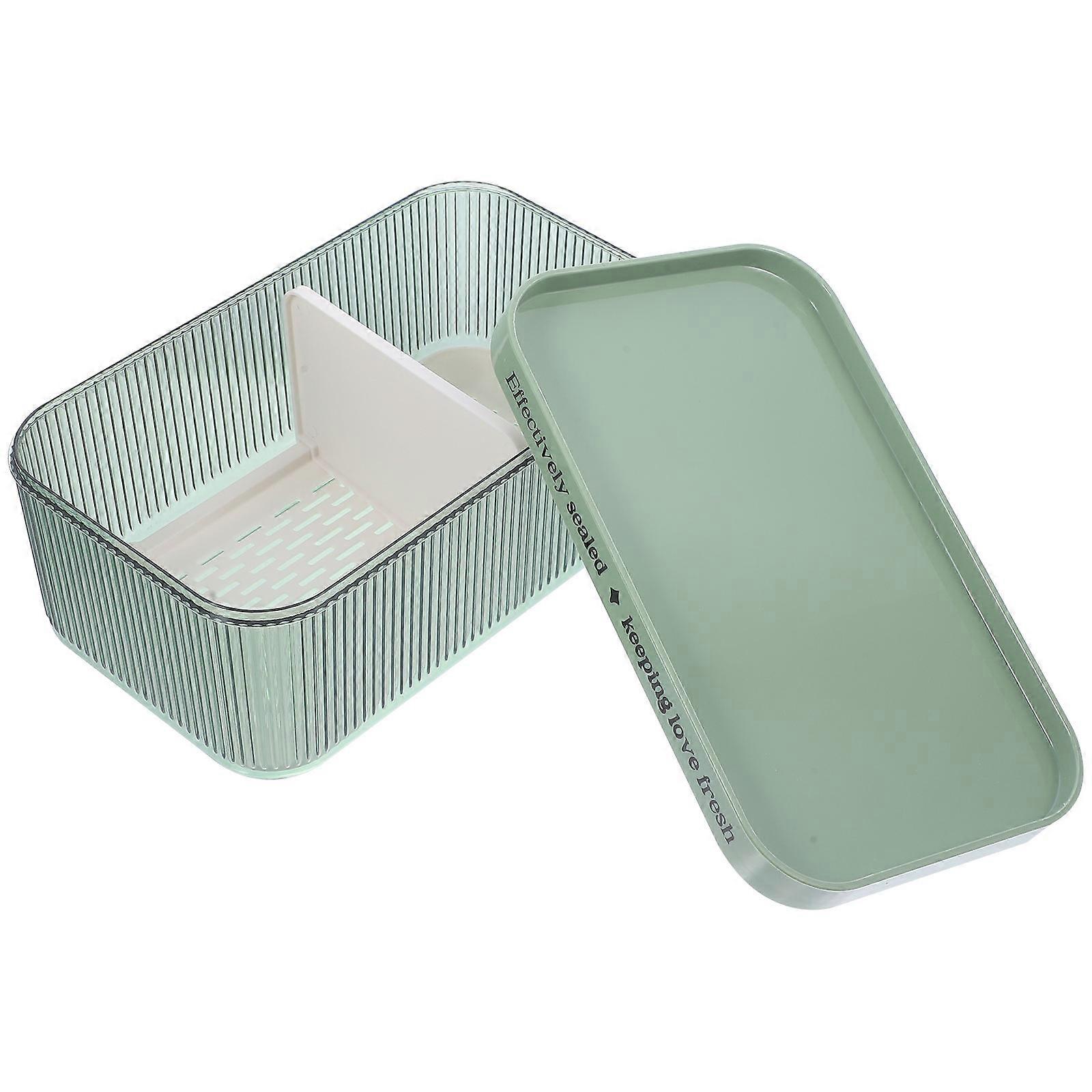 Fruit Storage Containers for Fridge Fresh-Keeping Box with Drainage 2Pcs