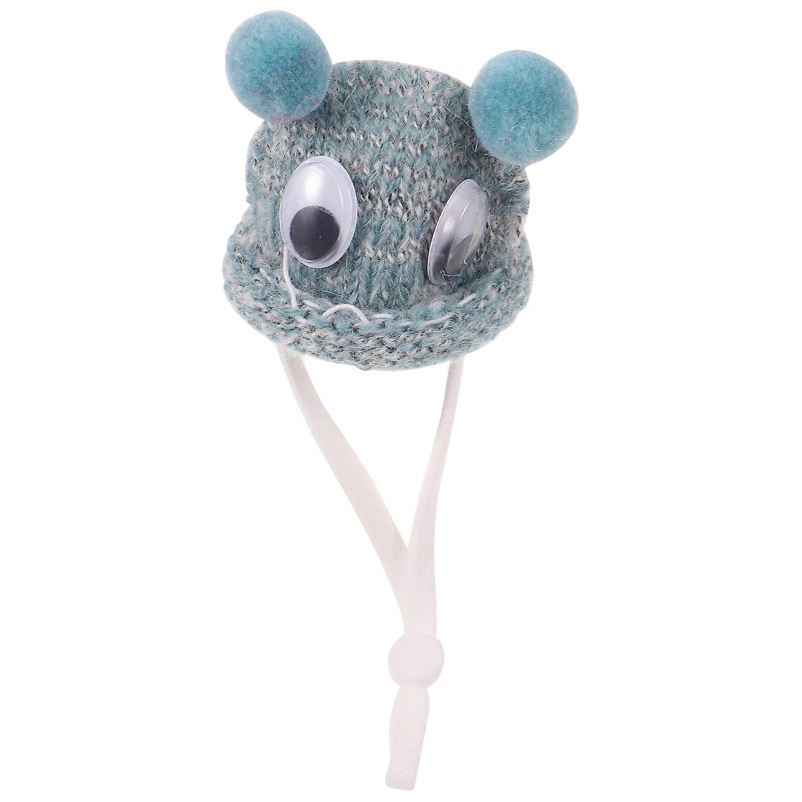Hamster Knitted Hat for Small Pets 5Pcs Blue Adjustable Animal Hat